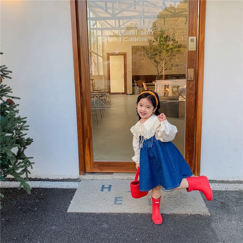 「90-130号」女の子 フォーリングシャツ 長袖 レース トップス キッズ 子供服