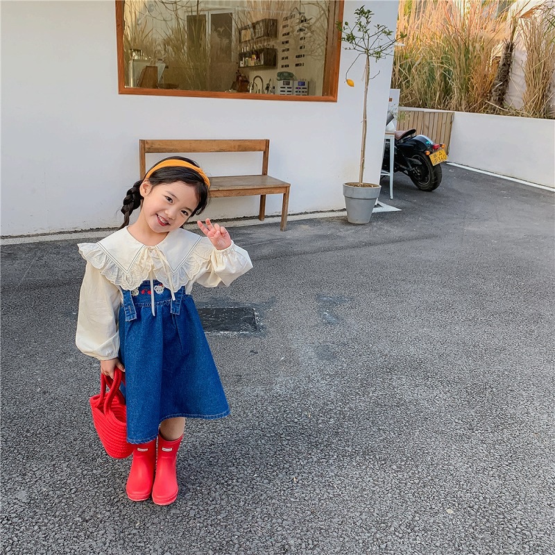 「90-130号」女の子 フォーリングシャツ 長袖 レース トップス キッズ 子供服