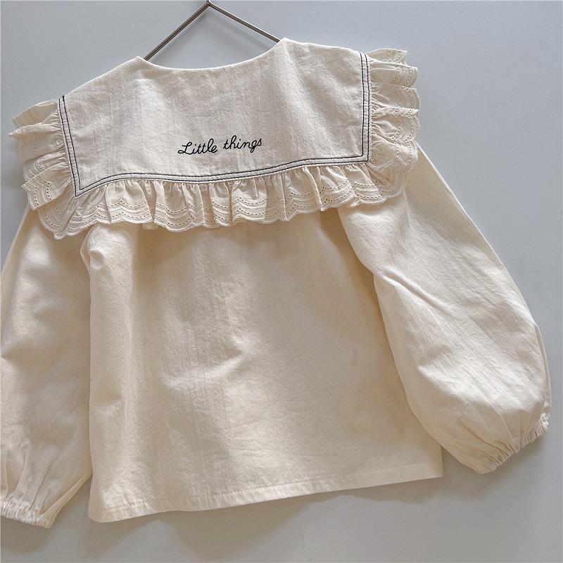 「90-130号」女の子 フォーリングシャツ 長袖 レース トップス キッズ 子供服