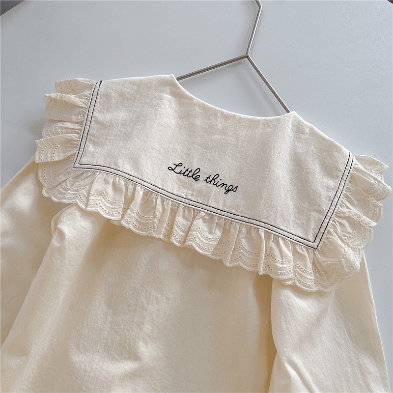 「90-130号」女の子 フォーリングシャツ 長袖 レース トップス キッズ 子供服