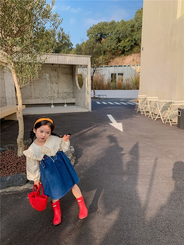 「90-130号」女の子 フォーリングシャツ 長袖 レース トップス キッズ 子供服