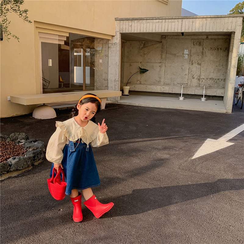 「90-130号」女の子 フォーリングシャツ 長袖 レース トップス キッズ 子供服