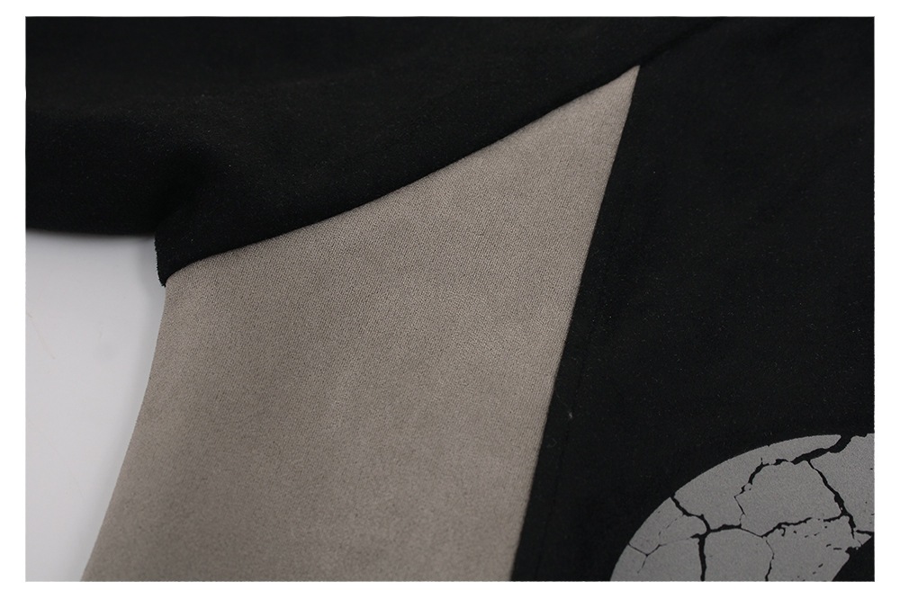 メンズ アメリカン調 スエード ジップアップパーカー ユニセックス 配色切り替えカジュアルフーディ★全2色