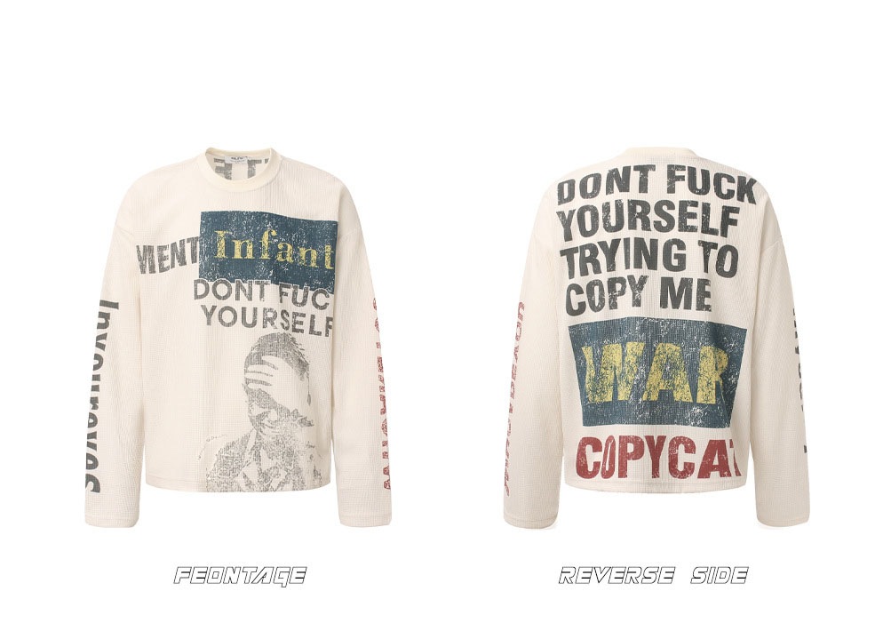 メンズ アメリカンスタイル クルーネック スウェット 秋冬 長袖 トレンド ストリートプリント トップス★