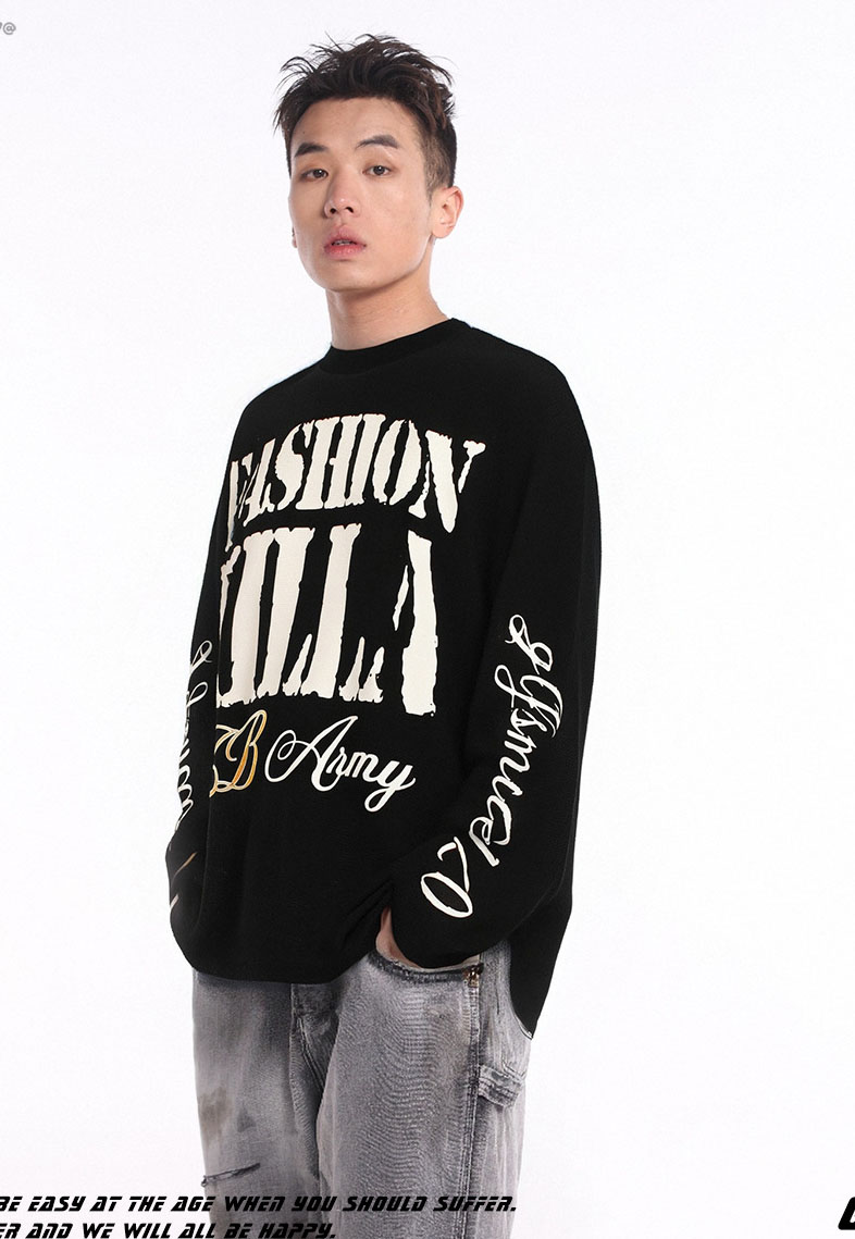 メンズ アメリカン風 クルーネックスウェット 秋冬 長袖トレンド ストリートプリント トップス★全2色