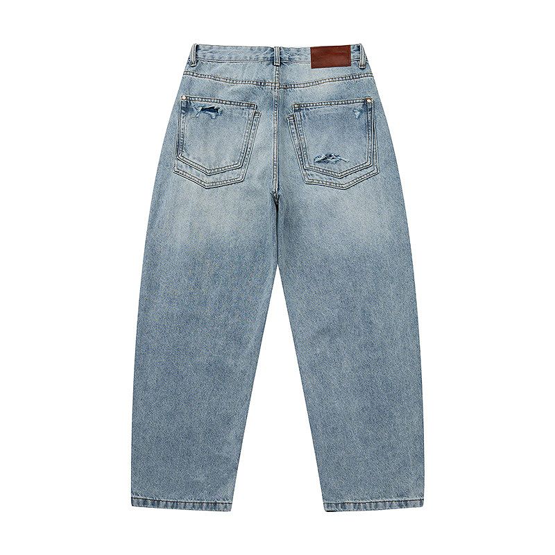 ダメージ加工メンズジーンズ メンズ ダメージ加工 デニム パンツ 男女兼用 ストリート系 ボトムス