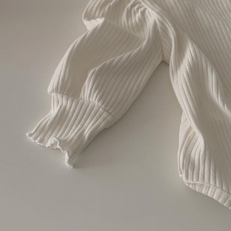 「66-90号」全3色 女の子 パフスリーブロンパース オールインワン ベビー キッズ 子供服