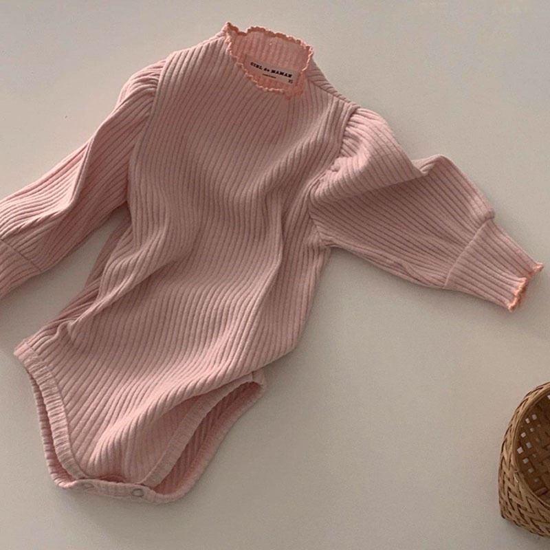 「66-90号」全3色 女の子 パフスリーブロンパース オールインワン ベビー キッズ 子供服