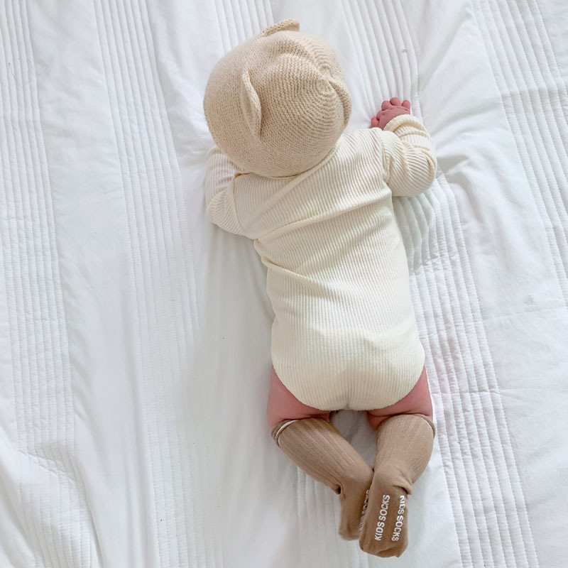 「66-90号」女の子男の子 くまの刺繍入り ロンパース オールインワン ベビー キッズ 子供服