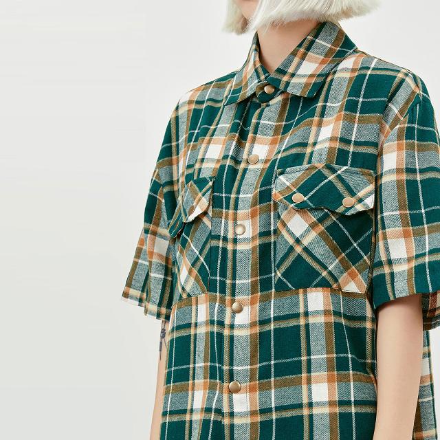 メンズ チェックシャツ 半袖シャツ ストリート\t半袖 a1333 メンズファッション チェック柄 半袖シャツ 男女兼用 ストリート