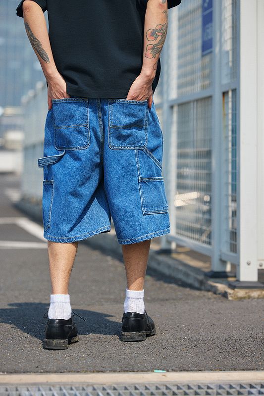 メンズ 無地 六分丈 デニム ショートパンツ 男女兼用 ストリート系
