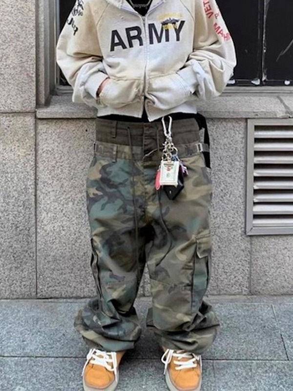 BLESS Ü 迷彩柄 ワークパンツ ジョガーパンツ メンズ 迷彩 カモフラ ミリタリー ストレッチ