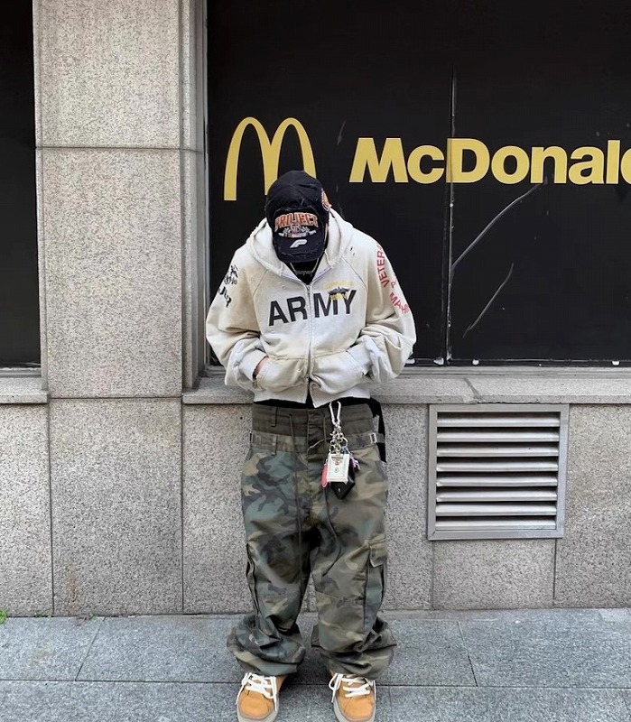 BLESS Ü 迷彩柄 ワークパンツ BLESS Ü 迷彩柄 ワークパンツ ズボン 迷彩柄 ミリタリー メンズ カーゴ