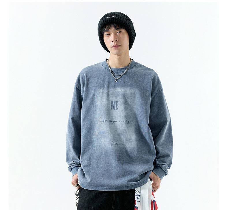 メンズ 美式ストリート風 長袖スウェットトップス M‐8XLビッグサイズ ヴィンテージウォッシュ★全2色