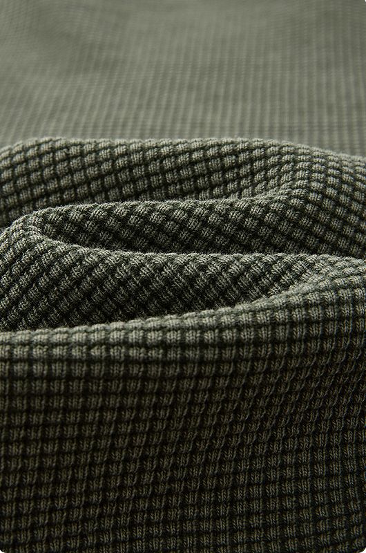 メンズ ワッフル素材 無地 長袖 Tシャツ 男女専用 ボックス シルエット トップス 春秋 2026新作★全7色