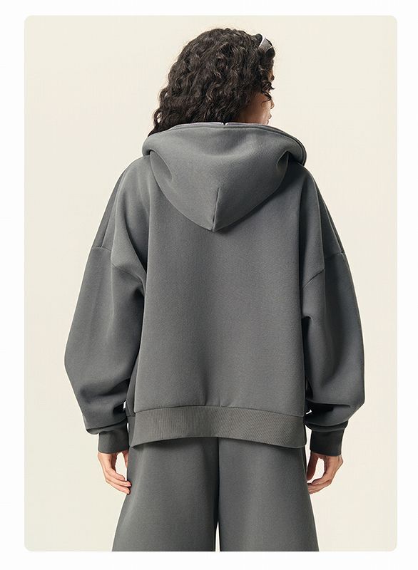 muta MARINE裏起毛ジップパーカー.パンツ セットアップ(Ｌ) メンズ 裏起毛 ジップアップ パーカー 男女兼用 七分丈 パンツ