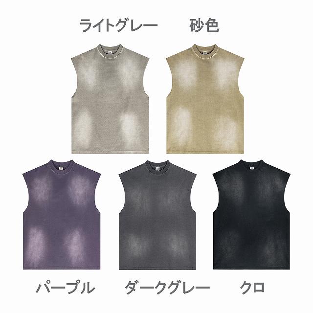 メンズ ビンテージ風 無地 タンクトップ 男女兼用 ノースリーブ