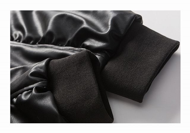 【即納/在庫処分】メンズ フード付き PU ジャケット 男女兼用 ストリート系 防寒アウター 春秋冬 2024新作★