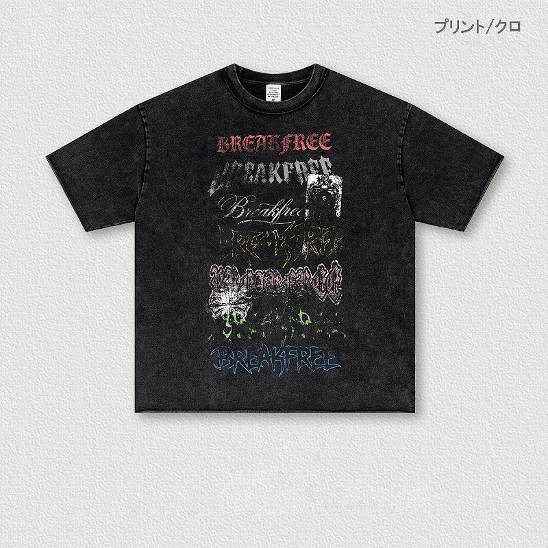 メンズ ウォッシュ加工 ビンテージ風 半袖 Tシャツ 男女専用