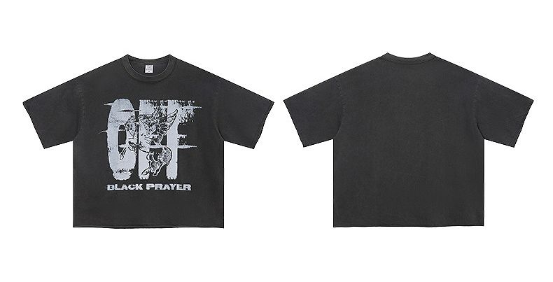 メンズ 無地/プリント ビンテージ風 半袖 Tシャツ 男女専用 ストリート系 トップス 夏 2026新作★