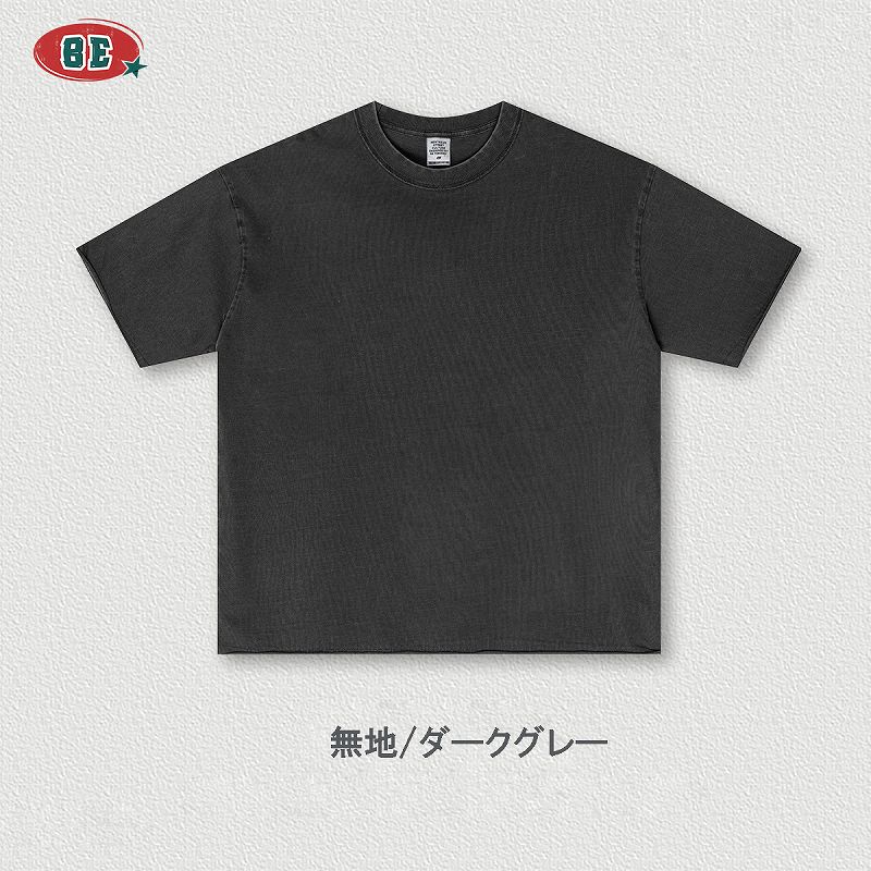 メンズ 無地/プリント ビンテージ風 半袖 Tシャツ 男女専用 ストリート系 トップス 夏 2026新作★