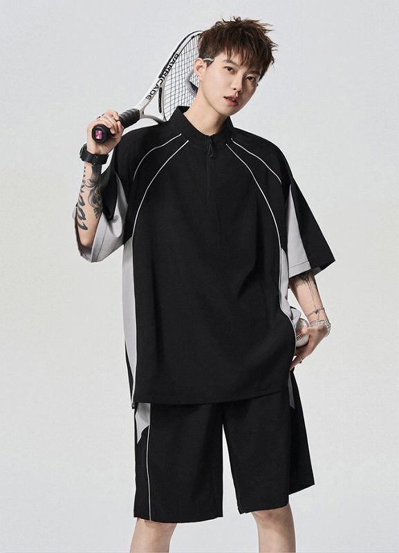 メンズ スポーツ風 半袖 Tシャツ 男女兼用 ショートパンツ