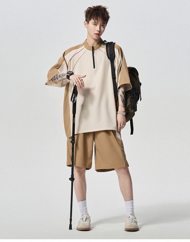 メンズ スポーツ風 半袖 Tシャツ 男女兼用 ショートパンツ