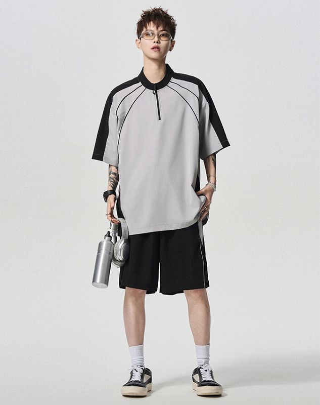 メンズ スポーツ風 半袖 Tシャツ 男女兼用 ショートパンツ