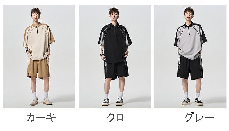 メンズ スポーツ風 半袖 Tシャツ 男女兼用 ショートパンツ