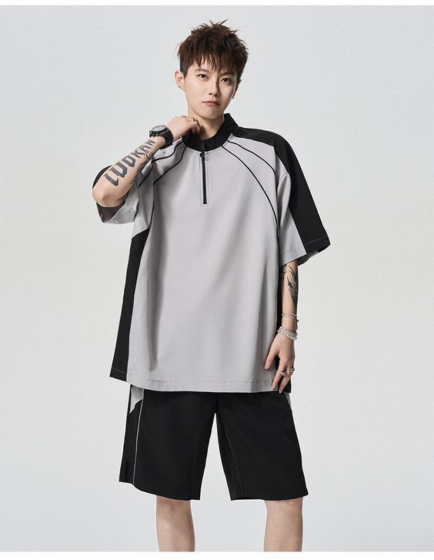メンズ スポーツ風 半袖 Tシャツ 男女兼用 ショートパンツ