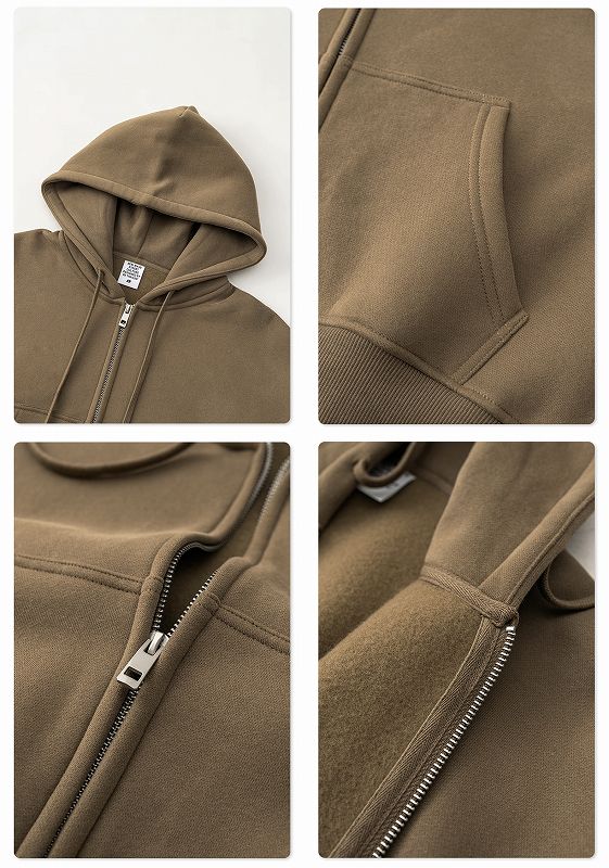 メンズ 無地 裏起毛 ジップアップパーカー 男女兼用 ストリート