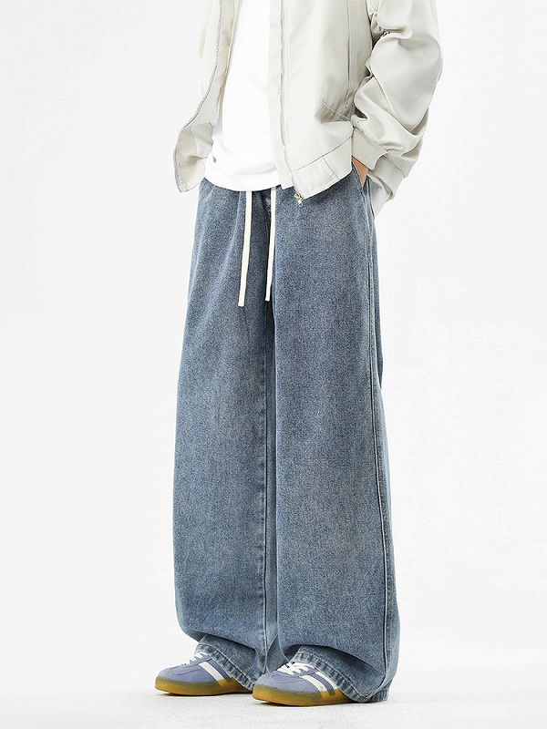 メンズファッション 無地 Baggy デニム パンツ 男女兼用 カジュアル ボトムス 春夏秋 2026新作★全4色