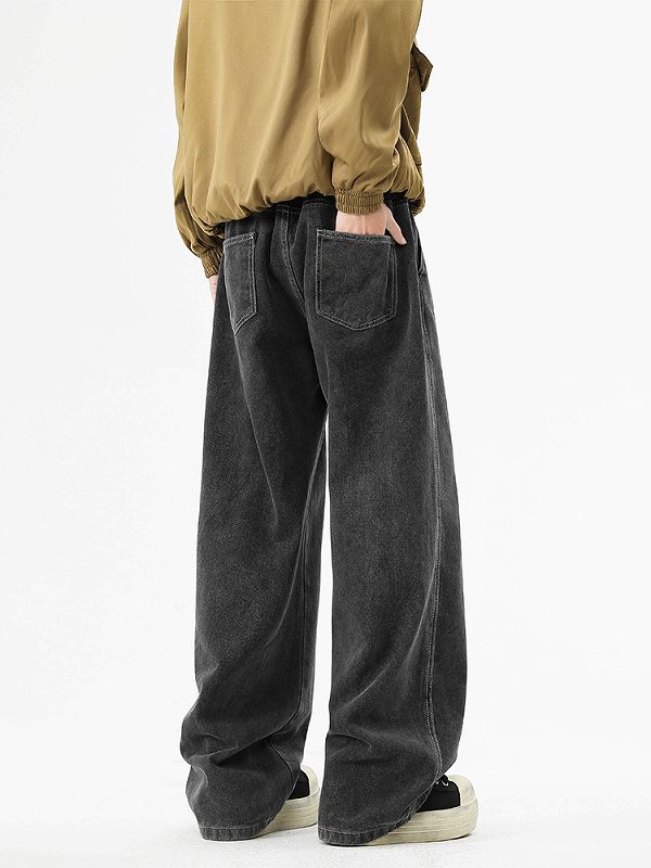 メンズファッション 無地 Baggy デニム パンツ 男女兼用 カジュアル ボトムス 春夏秋 2026新作★全4色