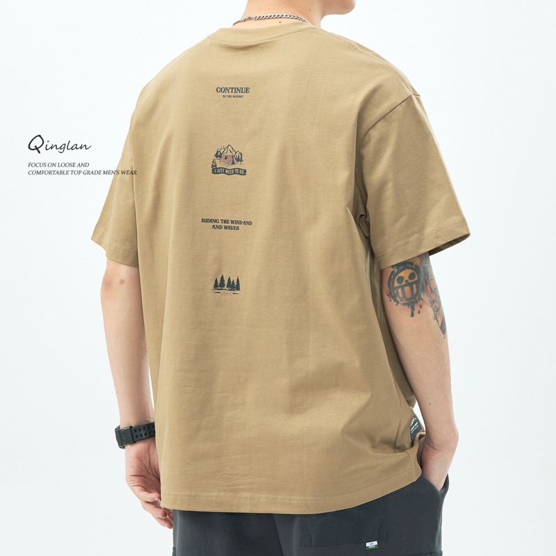 送料無料 ストリート オーバーサイズ カジュアル 7978 メンズファッション オーバーサイズ 半袖Tシャツ 美式ストリート