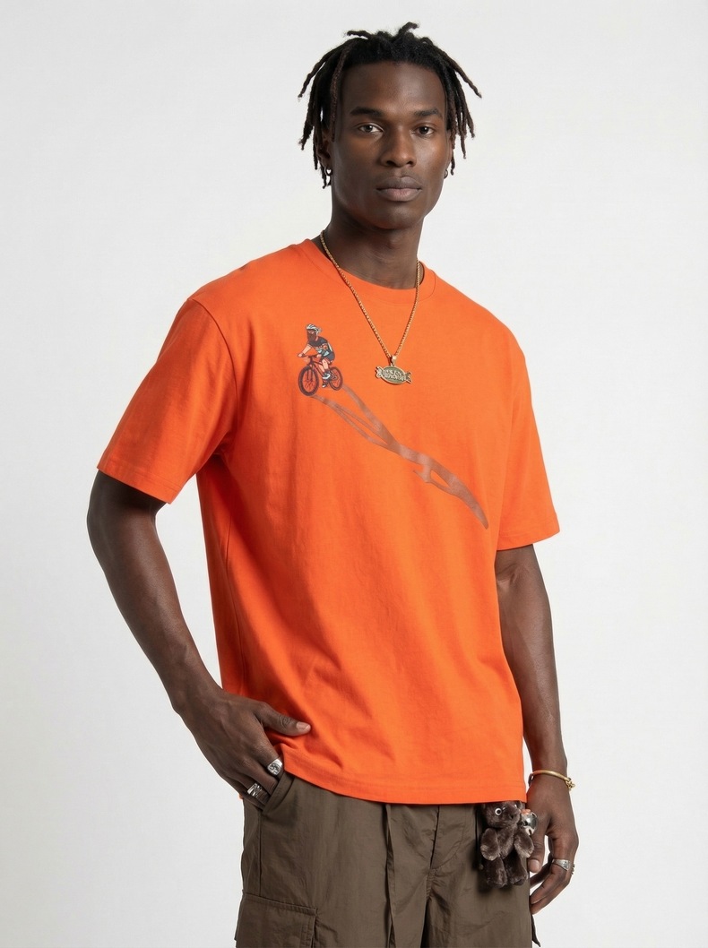メンズ 発泡プリントTシャツ 夏新作 ユニセックス アウトドア