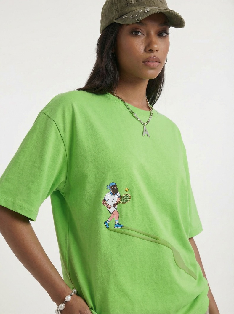 メンズ 発泡プリントTシャツ 夏新作 ユニセックス アウトドア