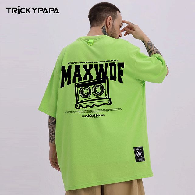 メンズファッション オーバーサイズ 半袖Tシャツ 男女兼用 ストリート