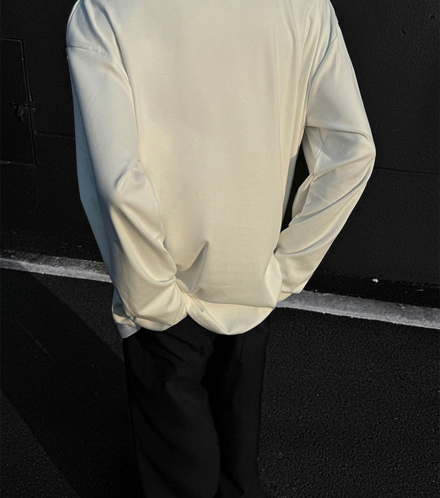 メンズ VネックフリーススウェットTシャツ 暖かインナー 長袖Tシャツ おしゃれカジュアルトップス★全3色