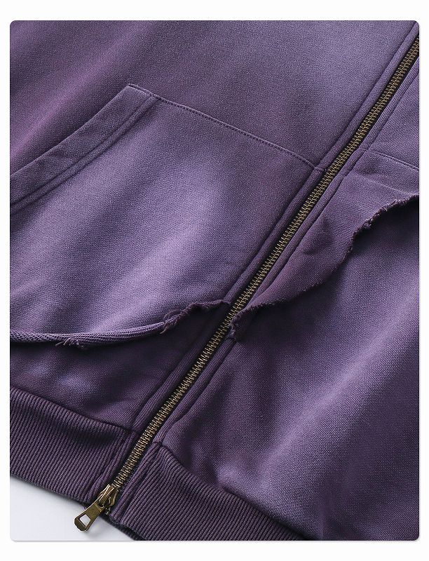 メンズ 生地430g 裏パイル ジップアップ パーカー 男女兼用 ストリート系 秋冬 2026新作★全2色