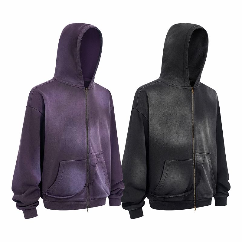 メンズ 生地430g 裏パイル ジップアップ パーカー 男女兼用 ストリート系 秋冬 2026新作★全2色