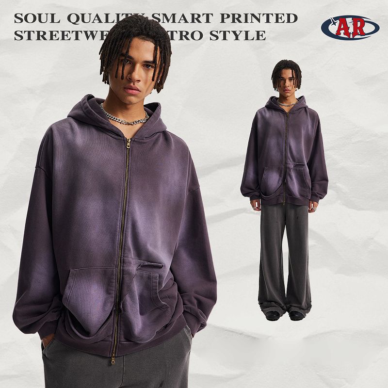 メンズ 生地430g 裏パイル ジップアップ パーカー 男女兼用 ストリート系 秋冬 2026新作★全2色