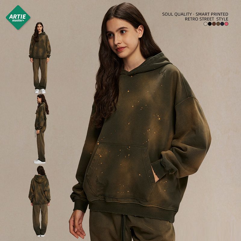 メンズ 生地450g ビンテージ風 裏パイル パーカー 男女兼用 ストリート系 秋冬 2026新作★全6色