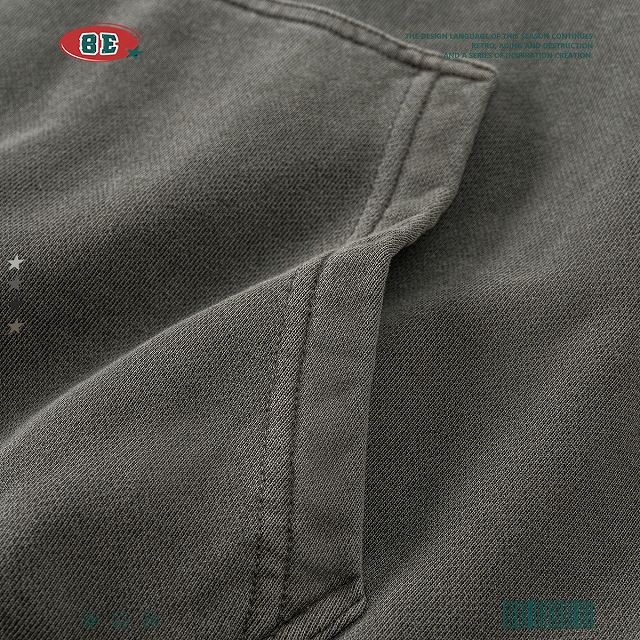 メンズ ダメージ加工 ビンテージ風 パーカー 男女兼用 生地410g 裏