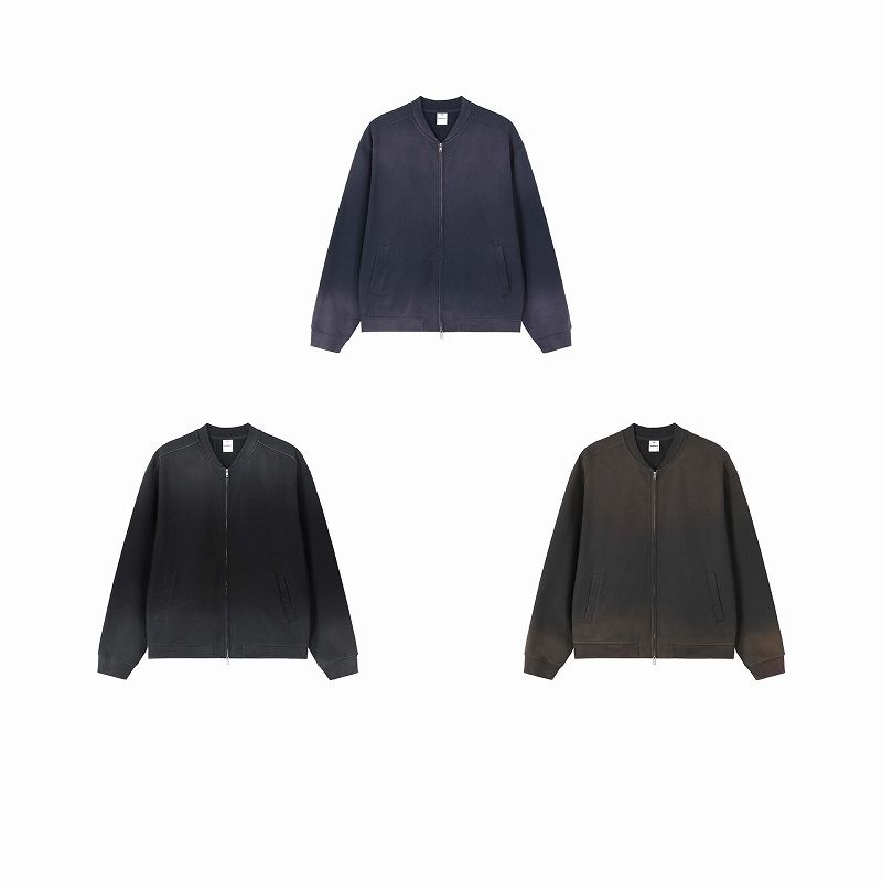 メンズ 裏パイル ジップアップ トップス 男女兼用 ビンテージ風 アウター 秋冬 2026新作 ★全3色