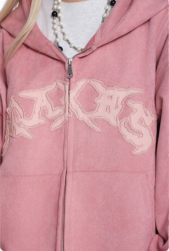 メンズ 刺繍入り スエード ジップアップ パーカー 男女兼用 ストリート系 トップス 春秋 2026新作★全3色