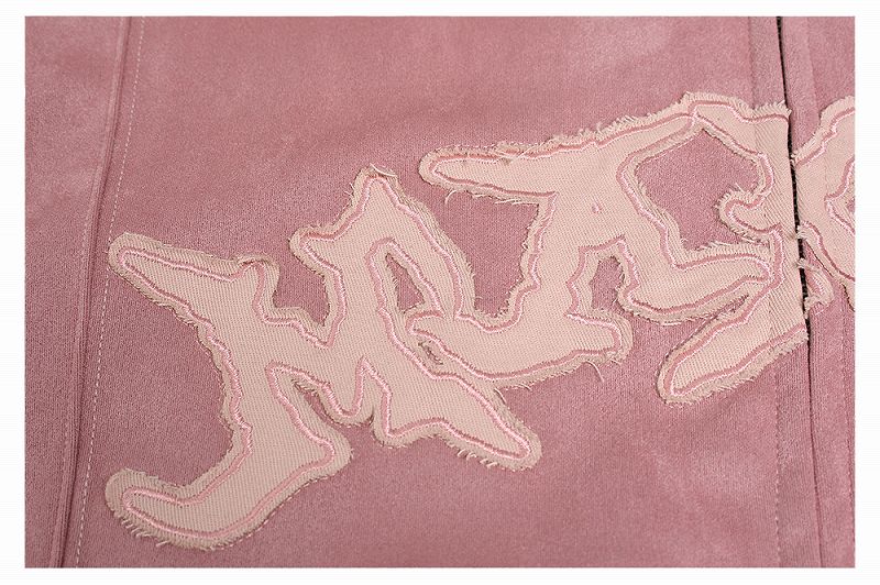 メンズ 刺繍入り スエード ジップアップ パーカー 男女兼用 ストリート系 トップス 春秋 2026新作★全3色