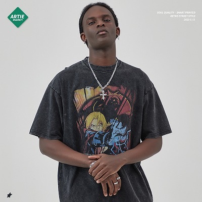 メンズ ダメージ加工 ビンテージ風 半袖Tシャツ 男女兼用 ストリート系