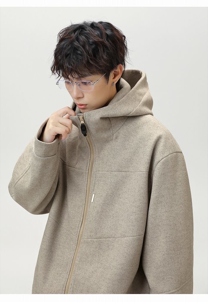 メンズ 秋冬新作 ウールジャケット カジュアル 短丈ワイドシルエット 保温厚手 通勤アウター★全2色