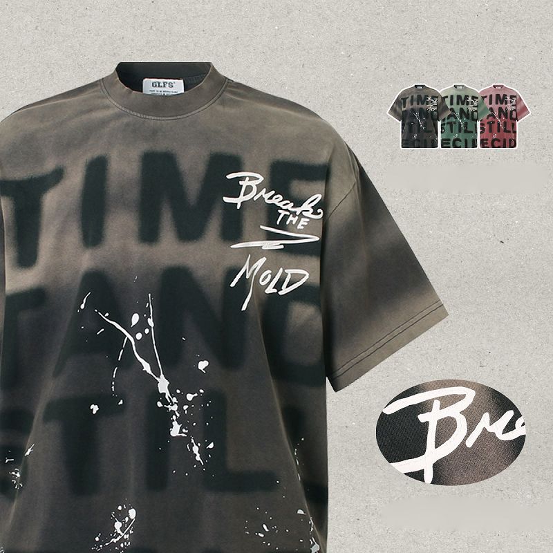 メンズ ビンテージ風 半袖 Tシャツ 男女兼用 ストリート系 トップス 春秋 2026新作★全3色