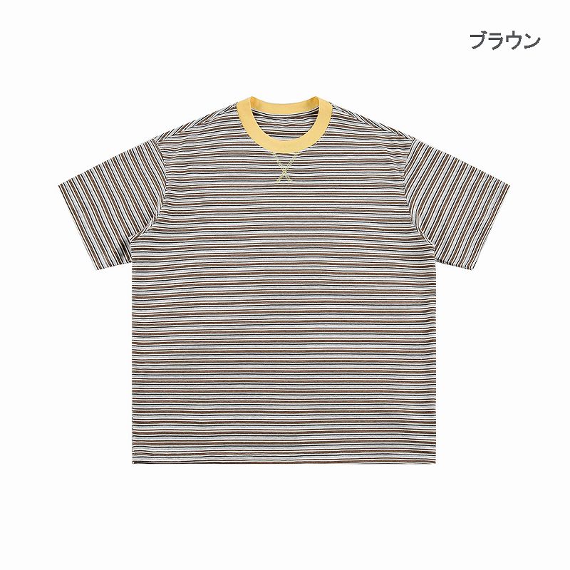 メンズファッション ボーダー柄 半袖 Tシャツ 男女兼用 カジュアル トップス 夏 2026新作★全3色